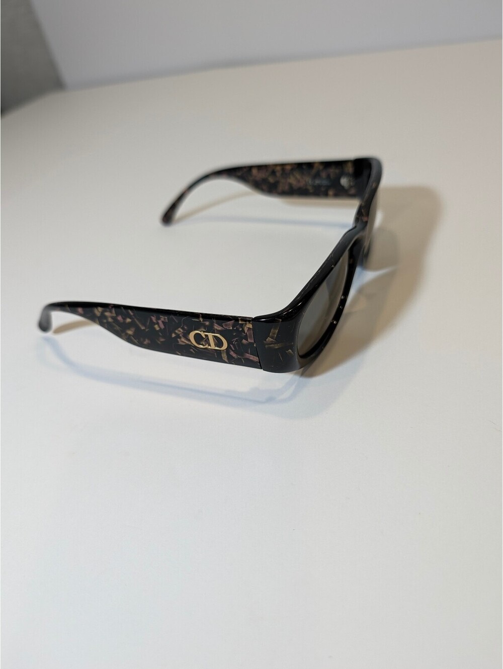 Christian Dior Vintage Black and Gold Tortoise Sunglasses